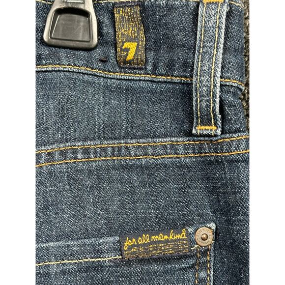 7 For All Mankind Rhigby Jeans Mens 36 Blue Straight Stretch Button Fly Mid Rise - Picture 6 of 11